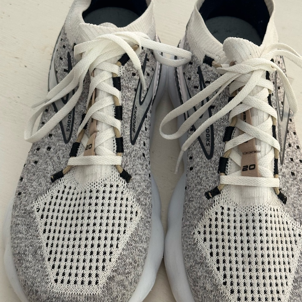 Brooks White and Black Athletic Shoes